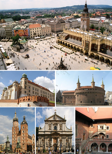 http://commons.wikimedia.org/wiki/File:Collage_of_views_of_Cracow.PNG